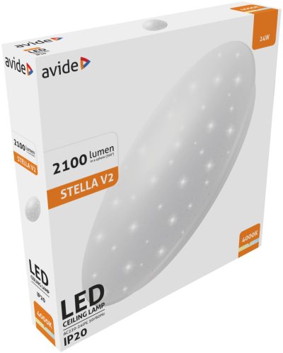 Avide LED stropné svietidlo Stella V2 24W 380*65mm NW 4000K