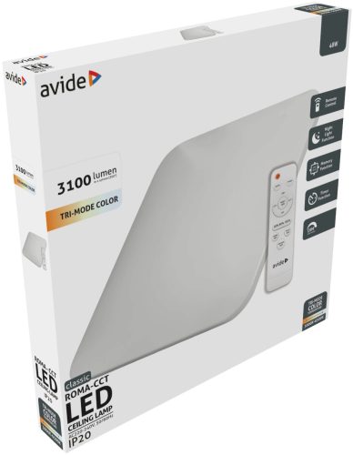 Avide LED stropna svjetiljka Classic Roma-CCT 48W 3100lm s daljinskim upravljačem