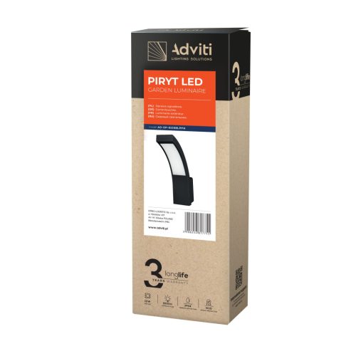 Adviti Piryt LED-Außenwandleuchte modern IP54 schwarz 10w