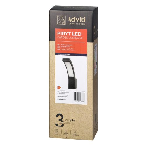 Adviti piryt outdoor LED wall lamp modern IP54 gray 10w