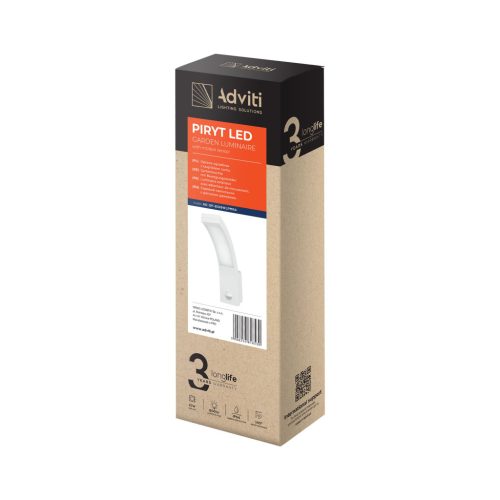 Adviti piryt outdoor LED wall lamp modern IP54 white 10w with motion sensor 