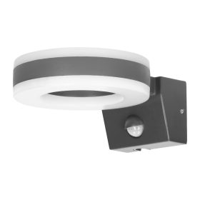   Adviti howlit outdoor round LED wall lamp IP65 gray 20w with motion sensor