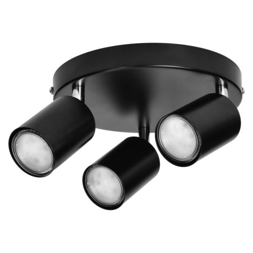 Adviti Spotleuchte Decke rund schwarz 3x GU10 