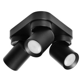 Adviti spot svjetiljka zidna i stropna crni trokut 3x GU10  