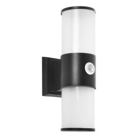   Adviti Dalia outdoor wall lamp metal IP54 black 2xE27 with motion sensor