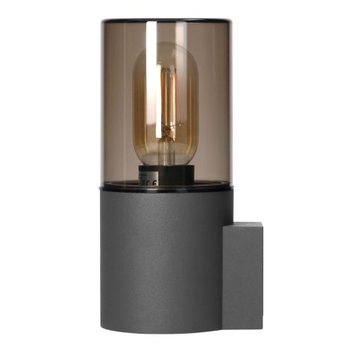 Adviti salvia outdoor wall lamp metal IP54 gray E27 with motion sensor