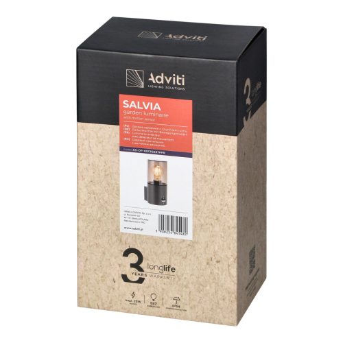 Adviti salvia outdoor wall lamp metal IP54 gray E27 with motion sensor