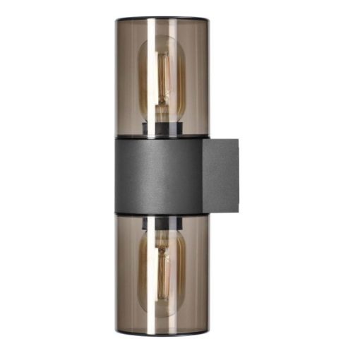 Adviti salvia outdoor wall lamp metal IP54 gray 2XE27