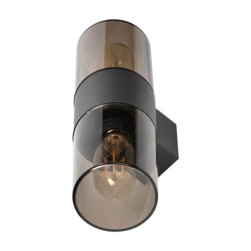 Adviti salvia outdoor wall lamp metal IP54 gray 2XE27