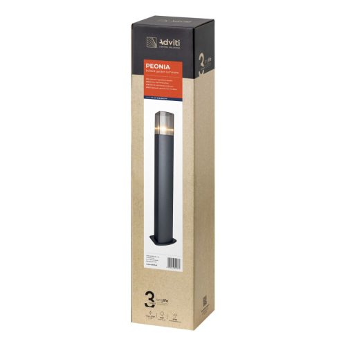 Adviti Peonia vanjska podna svjetiljka metal IP54 crna E27 75cm sa senzorom pokreta 