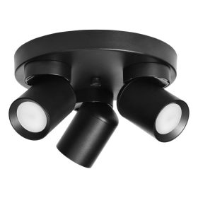 Adviti spot lampa zidna i stropna crna okrugla 3xGU10 malt  