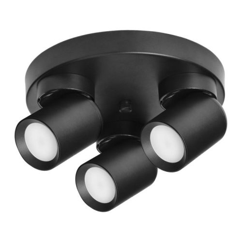 Adviti spot lampa zidna i stropna crna okrugla 3xGU10 malt  