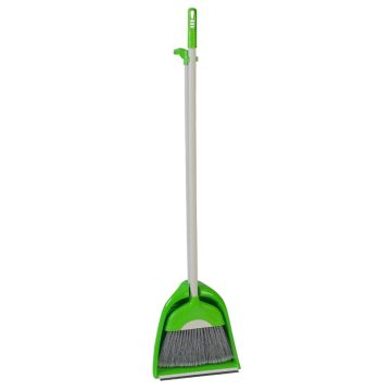 Broom + dustpan green 110cm