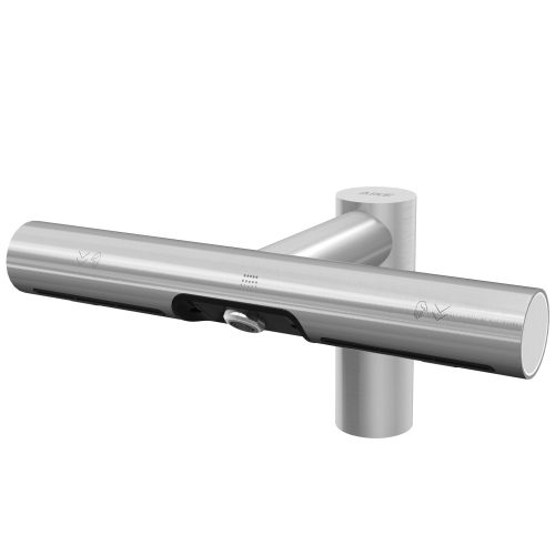 Berührungsloser Händetrockner und Wasserhahn aus Edelstahl in einem