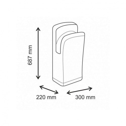 Uscător de mâini cu lamă de aer, priză de mână, plastic alb 1900W Alpha