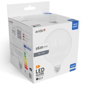 Avide Value LED G120 SMD Globe Opal E27 18W CW 6400K