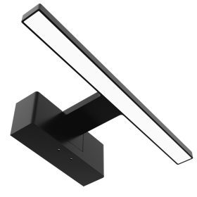   Avide LED svjetiljka za ogledalo s kutijom za ugradnju kvadratna crna 300 mm 4000K IP44