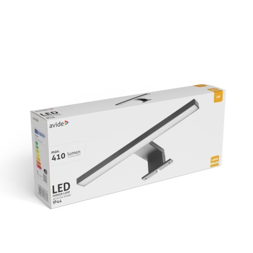Avide LED svjetiljka za ogledalo kvadratna crna plastika 300 mm NW 4000K 5W IP44