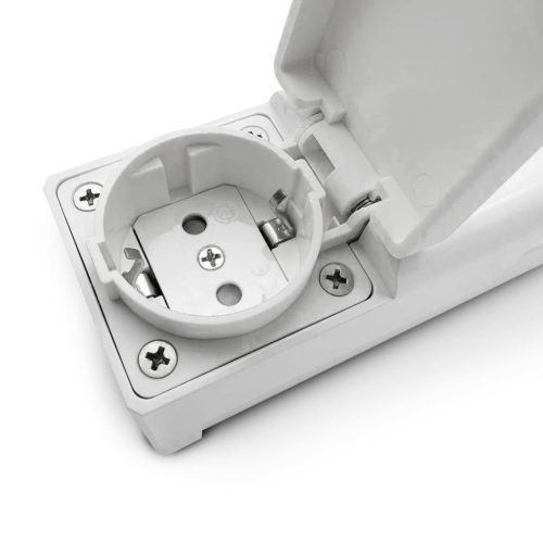 Avide LED svjetiljka za ogledalo s utičnicom za mrežnu vezu, četvrtasta bijela aluminijska 665 mm NW 4000K 15 W IP44