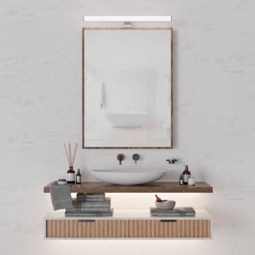 Avide LED svjetiljka za ogledalo okrugla kromirana plastika 500 mm NW 4000K 7W IP44