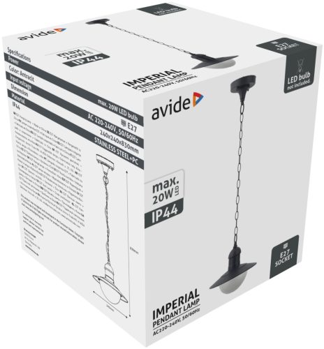 Avide vanjska viseća svjetiljka Imperial 1xE27 IP44 antracit