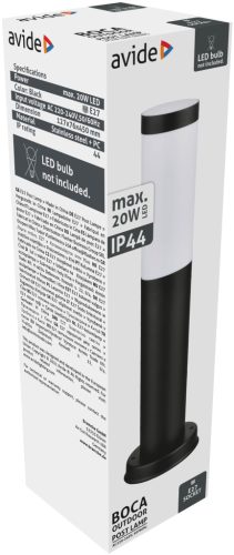 Avide kültéri álló lámpa Boca 1xE27 450mm IP44 Fekete
