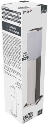 Avide kültéri álló lámpa Panama 1xE27 500mm IP44 Szatén Nikkel