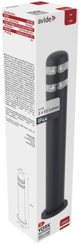 Avide kültéri álló lámpa York LED 2W WW 500mm IP44 Antracit