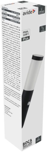 Avide outdoor wall lamp Boca 1xE27 PIR IP44 Black
