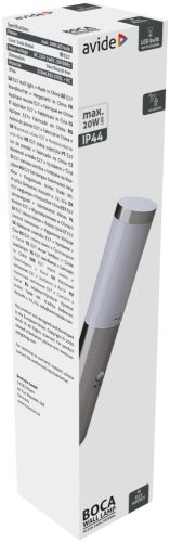 Avide outdoor wall lamp Boca 1xE27 PIR IP44 Satin Nickel