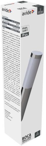 Avide outdoor wall lamp Boca 1xE27 IP44 Satin Nickel