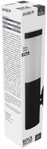 Avide outdoor wall lamp Boca 1xE27 IP44 Black
