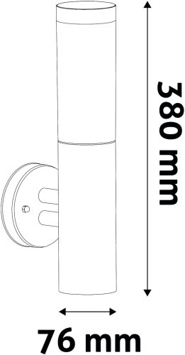 Avide outdoor wall lamp Boca 1xE27 IP44 Satin Nickel