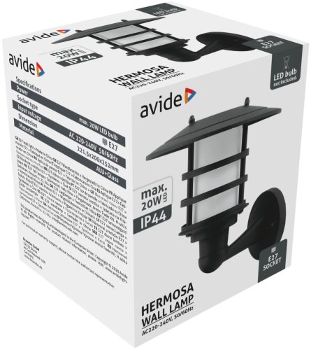 Avide outdoor wall lamp Hermosa 1xE27 IP44 black