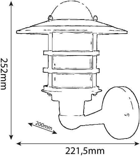 Avide outdoor wall lamp Hermosa 1xE27 IP44 black