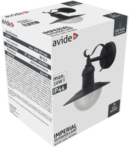 Avide outdoor wall lamp Imperial 1xE27 IP44 Anthracite