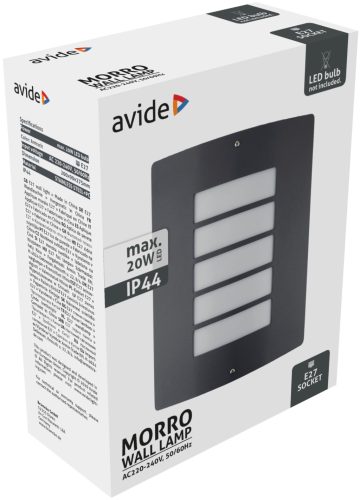Avide outdoor wall lamp Morro 1xE27 IP44 Anthracite