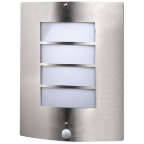 Avide outdoor wall lamp Morro 1xE27 PIR IP44 Satin Nickel