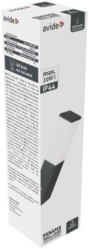 Avide outdoor wall lamp Panama 1xE27 IP44 Anthracite