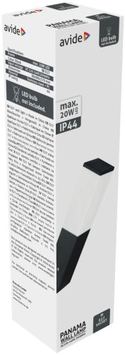 Vonkajšie nástenné svietidlo Avide Panama 1xE27 IP44 čierne