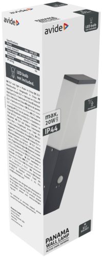 Avide outdoor wall lamp Panama 1xE27 PIR IP44 Anthracite