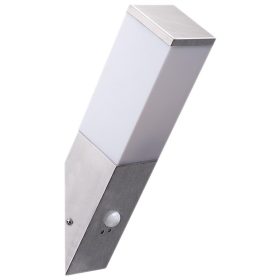 Avide outdoor wall lamp Panama 1xE27 PIR IP44 Satin Nickel