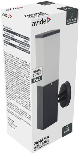 Avide outdoor wall lamp Panama 1xE27 IP44 Anthracite