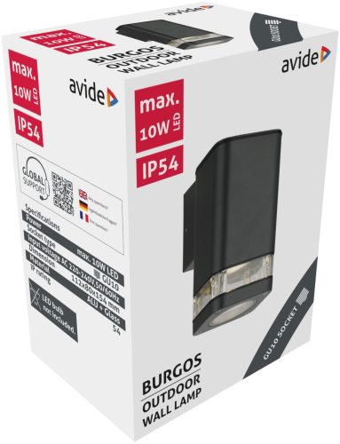 Avide outdoor wall lamp Burgos 1xGU10 IP54