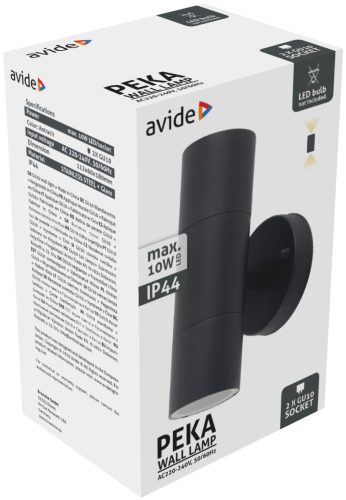 Avide outdoor wall lamp Peka 2xGU10 IP44 Anthracite