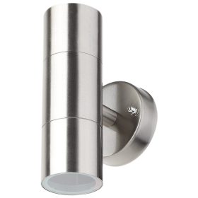 Avide outdoor wall lamp Peka 2xGU10 IP44 Satin Nickel