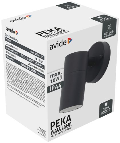 Avide outdoor wall lamp Peka 1xGU10 IP44 Anthracite