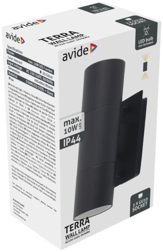 Avide outdoor wall lamp Terra 2xGU10 IP44 black