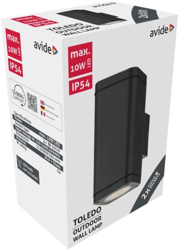 Avide outdoor wall lamp Toledo 2xGU10 IP54