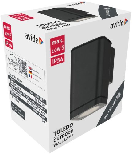 Avide outdoor wall lamp Toledo 1xGU10 IP54